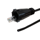 RJ45 Male with IP68 Shroud to Blunt Cat6a Solid UTP Outdoor UV / Direct Burial Pigtail Cable (568x) - Black