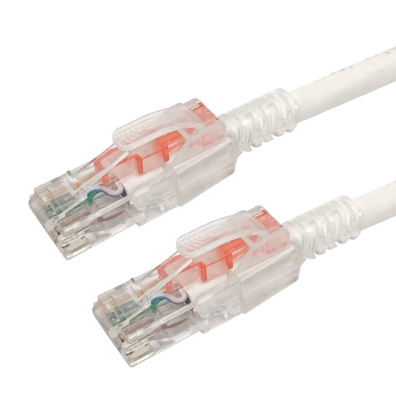 RJ45 Cat6 Patch Cable - Custom Locking Style Boot - White