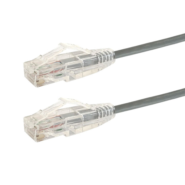 RJ45 Cat6 UTP Ultra-Thin Patch Cable - Premium Fluke® Patch Cable Certified - CMR Riser Rated - Grey