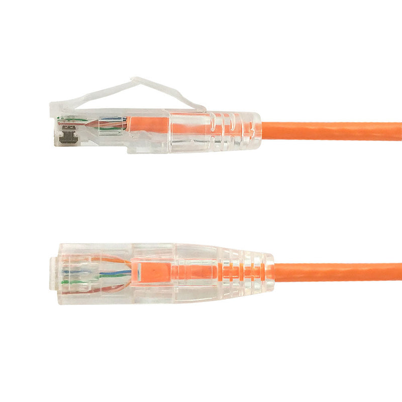Cat6a UTP 10GB Ultra-Thin Patch Cable - Premium Fluke® Patch Cable Certified - CMR Riser Rated - Orange