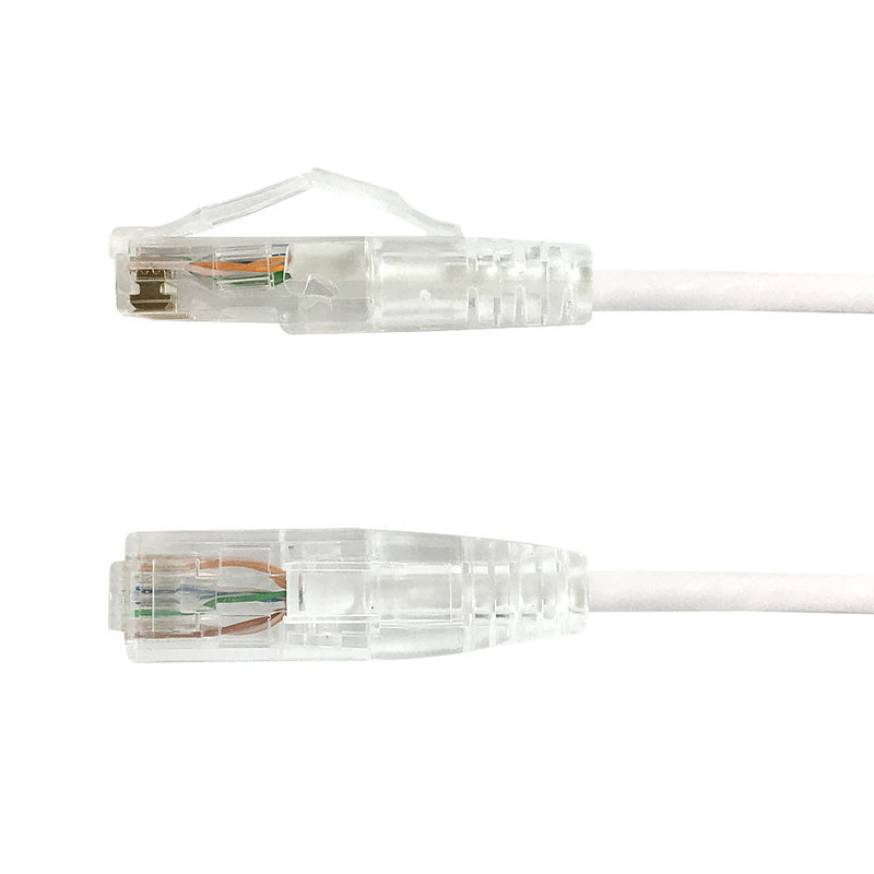 Cat6a UTP 10GB Ultra-Thin Patch Cable - Premium Fluke® Patch Cable Certified - CMR Riser Rated - White