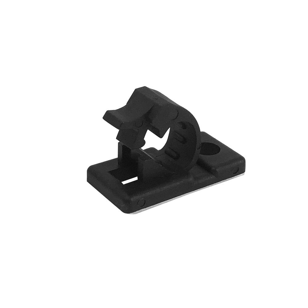 Cable Clamp, 5.5mm OD Cable, Self-Adhesive or Screw-Down - Black - Pack of 100