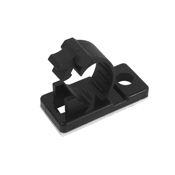 Cable Clamp, 7.5mm OD Cable, Self-Adhesive or Screw-Down Black - Pack of 100