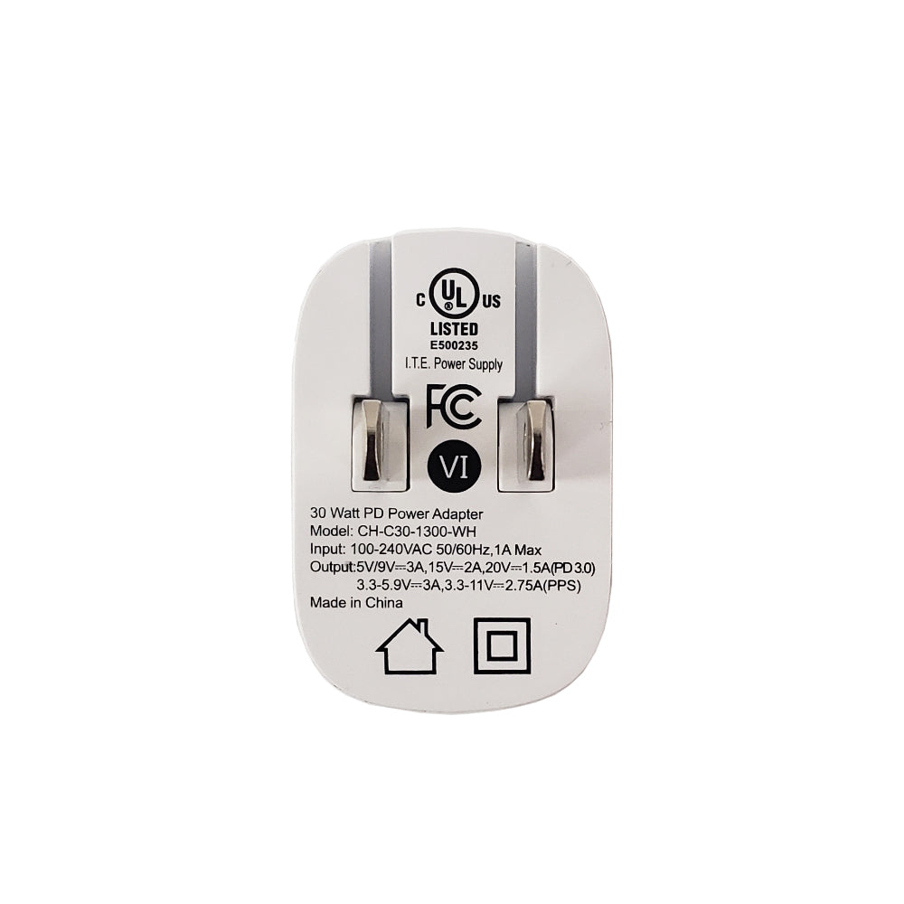 USB Wall Charger - 30W - USB Type-C - GaN & PPS - White