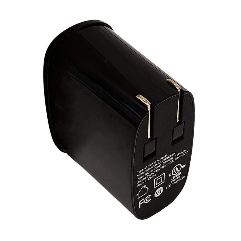 USB Type-C Wall Charger 5V/3A 9V/3A 15V/3A 20V/2.5A PD3.0 PD2.0 QC4 BC1.2 - Black