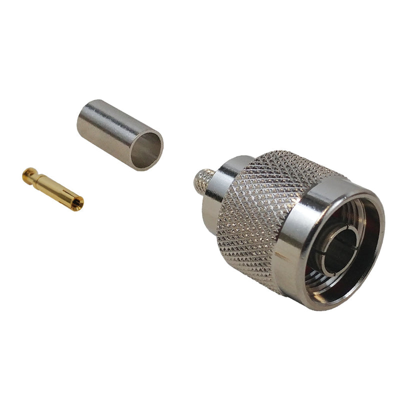 N-Type Reverse Polarity Male Crimp Connector for RG58 LMR-195 50 Ohm