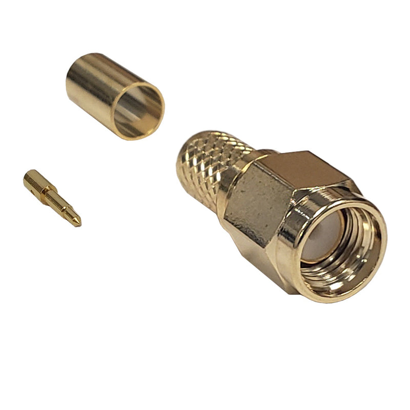 SMA Male Crimp Connector for LMR-240 50 Ohm - Gold