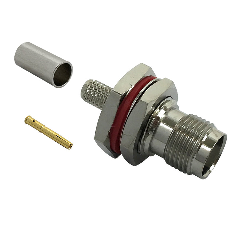 TNC female bulkhead crimp connector for RG58 LMR-195 50 Ohm