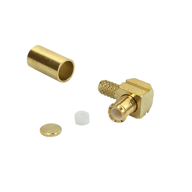 MCX Male Right Angle Crimp Connector for RG174 LMR-100 50 Ohm