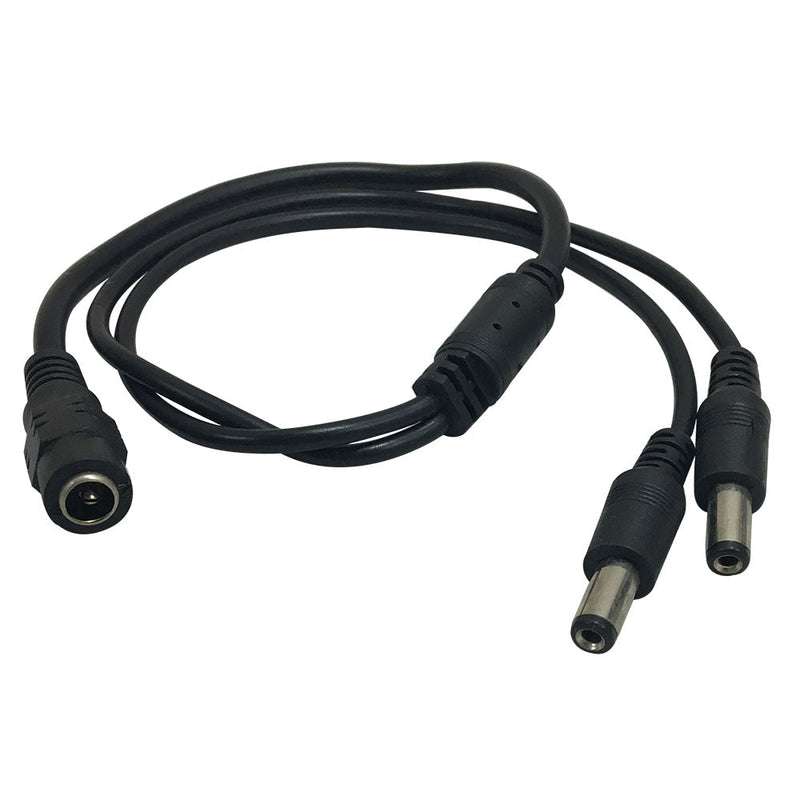 DC Power Splitter Cable 1 Female to 2 x 2.1mm Male 18 inch, 22/24AWG