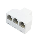 RJ12 Tee Adapter (4x RJ12 Female) - White