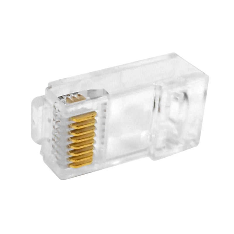RJ45 Cat6a Plug w/ Insert Solid or Stranded 8P 8C - Pack of 50