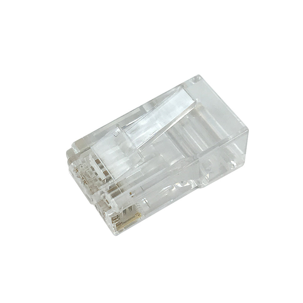 RJ45 1 Piece Cat6 Plug for Round Cable (Solid or Stranded) (8P 8C) - Pack of 50