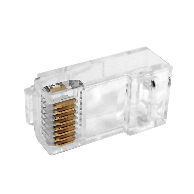 RJ45 2 Piece Cat6 Plug for Round Cable Solid or Stranded 8P 8C