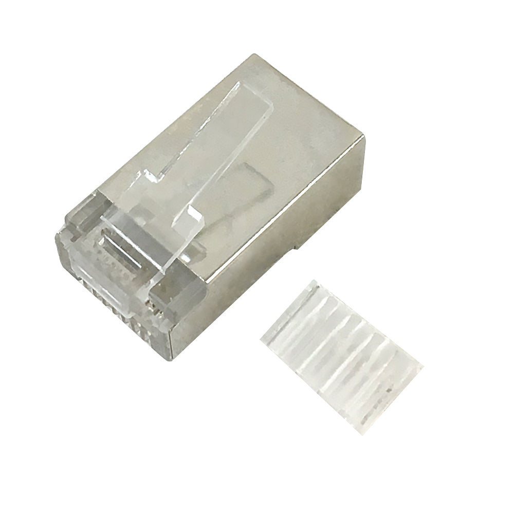 RJ45 Cat6 Plug with Insert Shielded for Round Cable (8P 8C) - Pack of 50