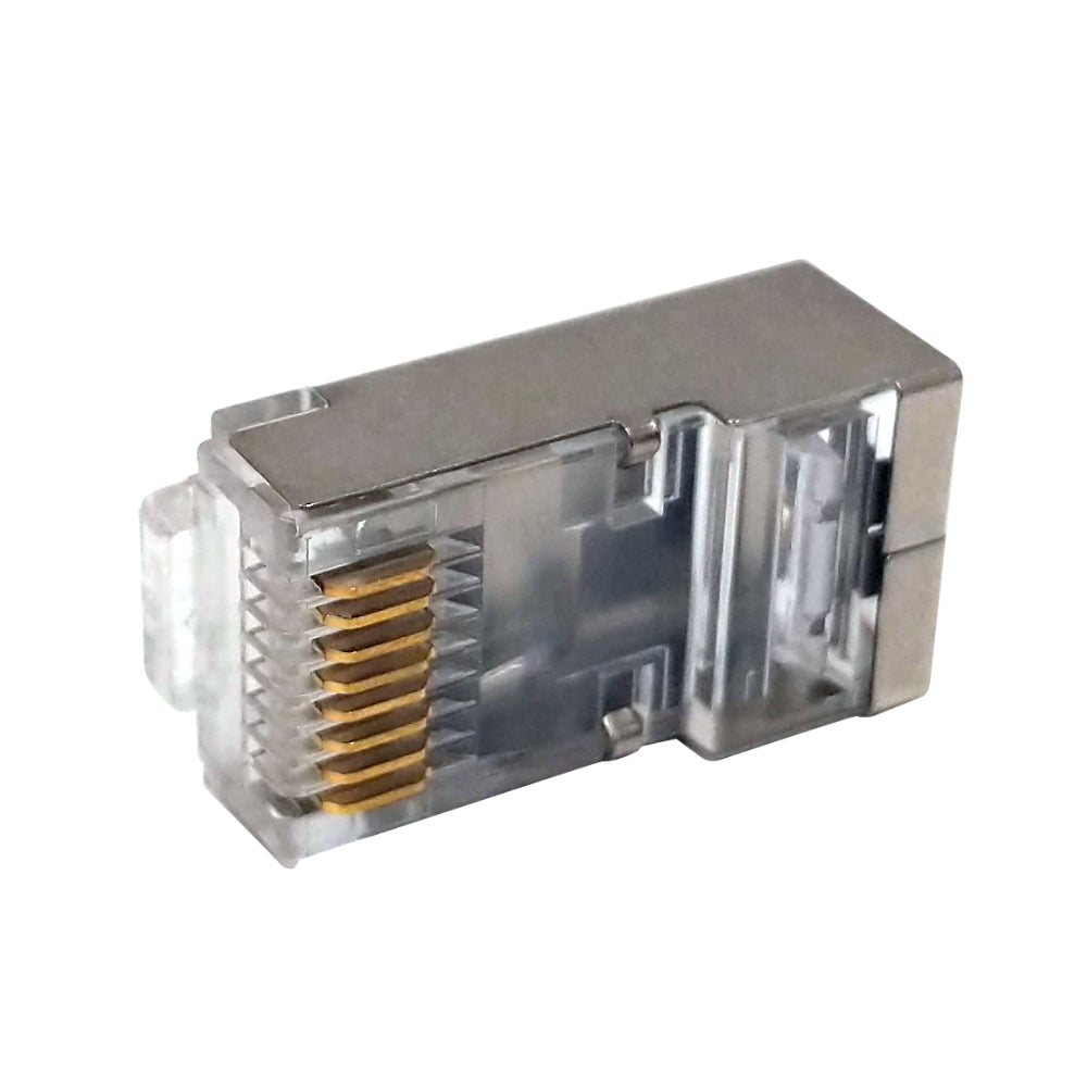 RJ45 Cat6 Plug with Insert Shielded for Round Cable (8P 8C) - Pack of 50
