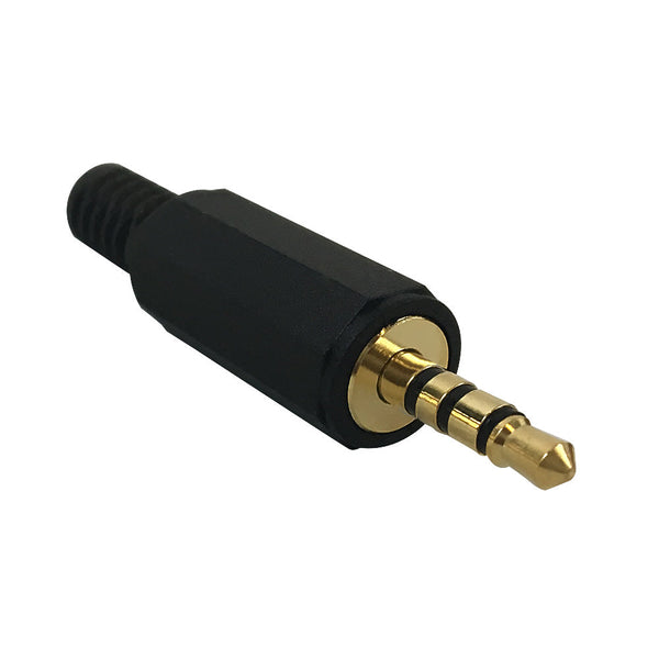 3.5mm 4C Male Solder Connector - Black