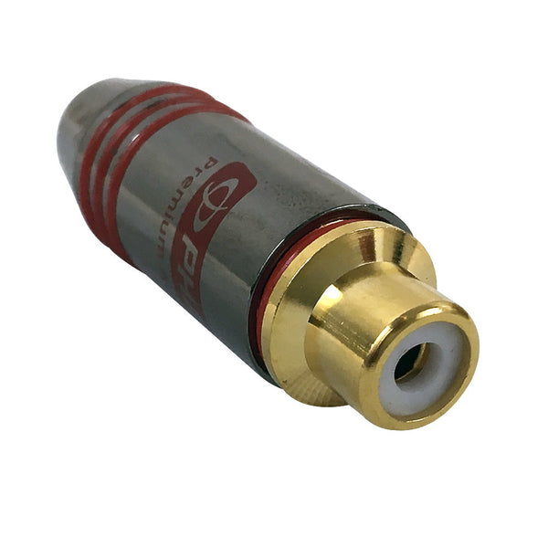 Premium RCA Female Solder Connector 6.5mm ID - Red