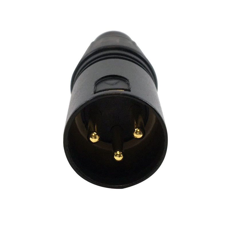 XLR Male Solder Connector - Black, Gold Plated