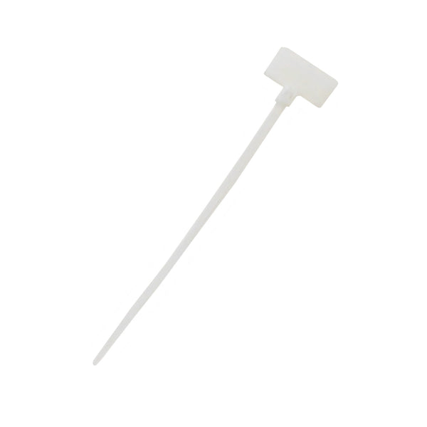 4 inch Flag Style Cable Tie 18lb UL94 V-2 Nylon 66 Clear - Pack of 100