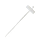 4 inch Wrap-Around Flag Style Cable Tie (18lb) - UL94 V-2 Nylon 66 - Clear - Pack of 100