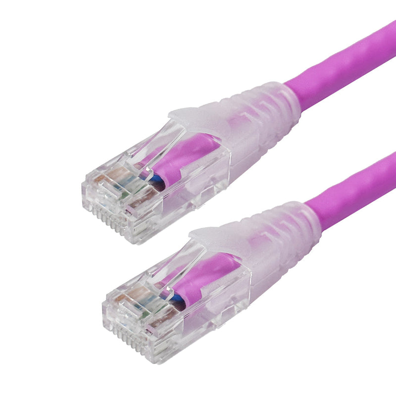 Molded Boot Custom RJ45 Cat5e 350MHz Assembled Patch Cable - Pink