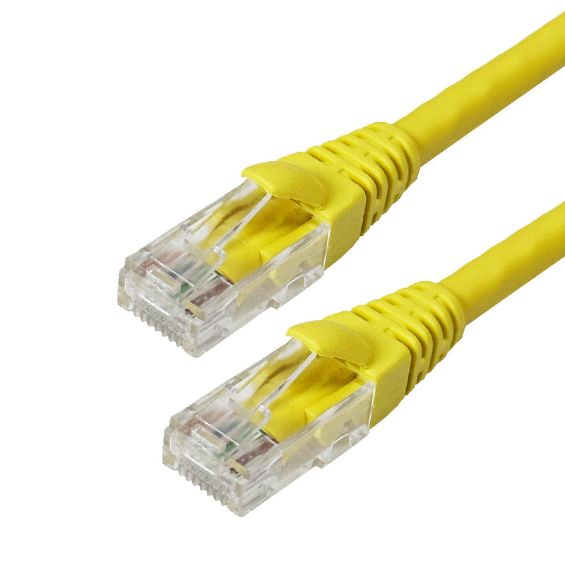 Molded Boot Custom RJ45 Cat5e 350MHz Assembled Patch Cable - Yellow