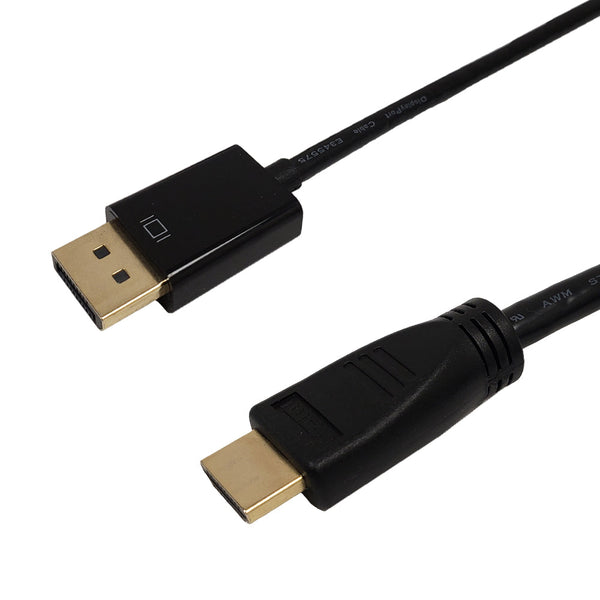 DisplayPort to HDMI Male Cable with Audio 4Kx2K 60Hz - 28AWG CL3/FT4