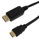 DisplayPort Male to HDMI Male Cable with Audio - 4Kx2K 60Hz - 28AWG CL3/FT4
