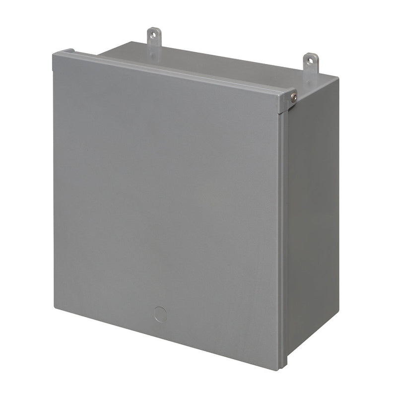 Enclosure Box 12" x 12" x 6", Indoor/Outdoor Non-Metallic, NEMA 3R Rated with Backplate - Grey