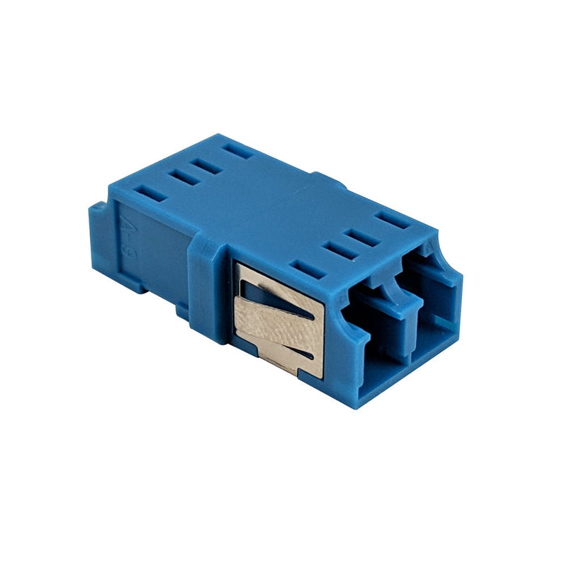 LC/LC Fiber Coupler F/F Singlemode Duplex Ceramic Reduced Flange - Blue