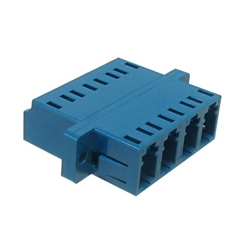 LC/LC Fiber Coupler F/F Singlemode Quad Ceramic Panel Mount, Blue
