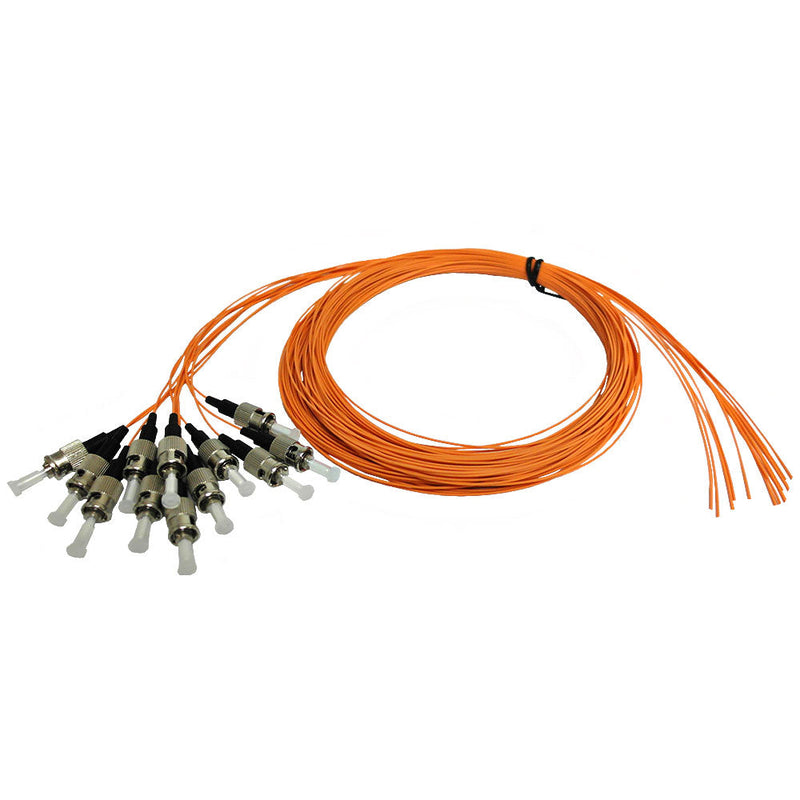 3m ST/PC multimode simplex 62.5 micron OM1 900um pigtail 12-pack - orange