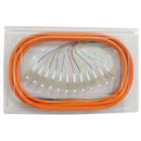 3m LC/PC 12-Fiber OM1 Multimode Simplex 62.5 micron - 900um Jacketed Pigtail - 19inch Fan-Out - OFNR