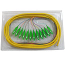 3m SC/APC 12-Fiber OS2 Singlemode Simplex 9 micron - 900um Jacketed Pigtail - 19inch Fan-Out - OFNR