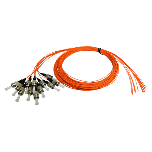 3m ST/PC multimode simplex 50 micron OM2 900um pigtail 12-pack - orange