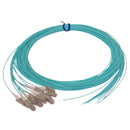 3m LC/PC 12-Fiber OM3 Multimode Simplex 50 micron - 900um Pigtail - Aqua