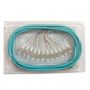 3m LC/PC 12-Fiber OM4 Multimode Simplex 50 micron - 900um Jacketed Pigtail - 19inch Fan-Out - OFNR