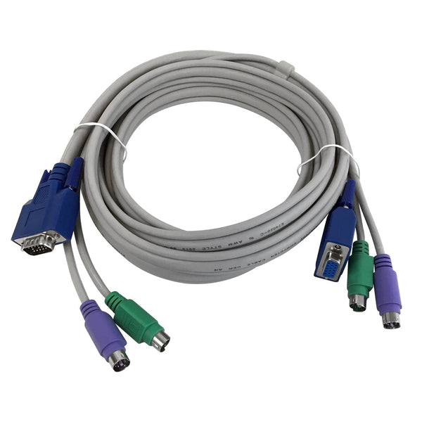 KVM Cable, PS2 Mouse/Keyboard, VGA Male to Female