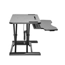 Sit-Stand Desk Workstation Base with Keyboard and Mouse Tray - Black