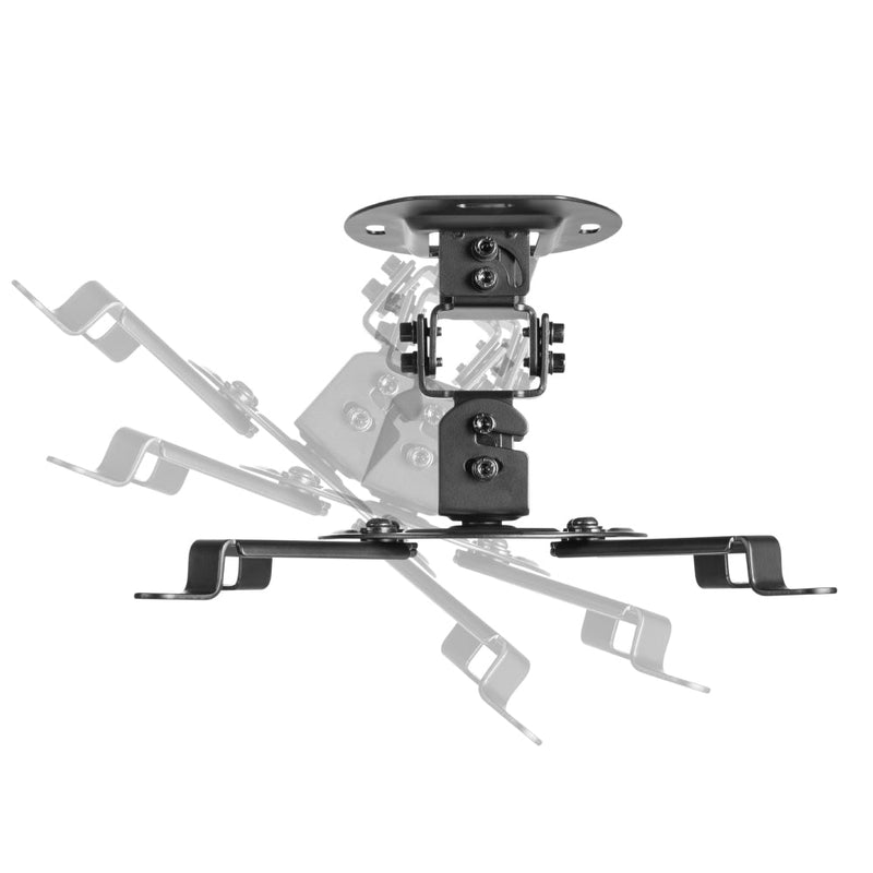 Adjustable Tilt & Rotate 4-Arm Projector Ceiling Mount Bracket (150mm) - Black