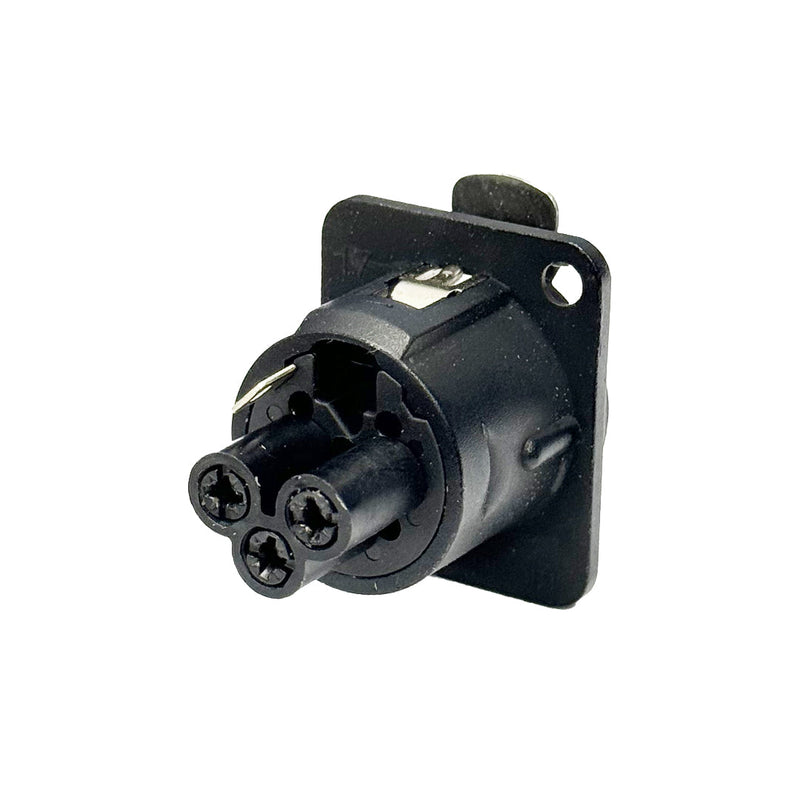 Neutrik 3-pin XLR Female D-cut Panel Mount - Screw-Down