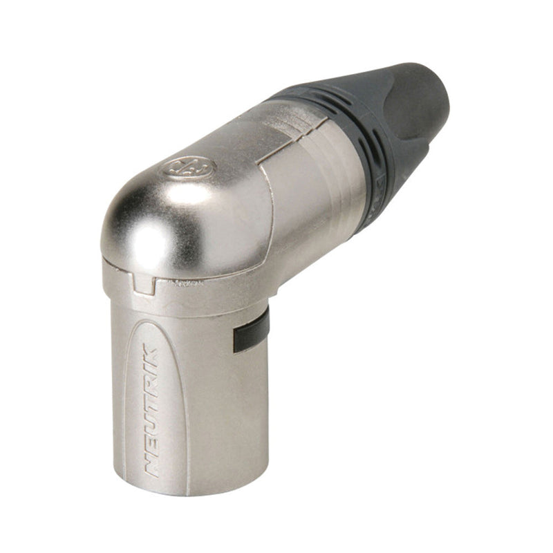 Neutrik 3-Pin XLR Right Angle Male Connector - Nickel with Silver Pins