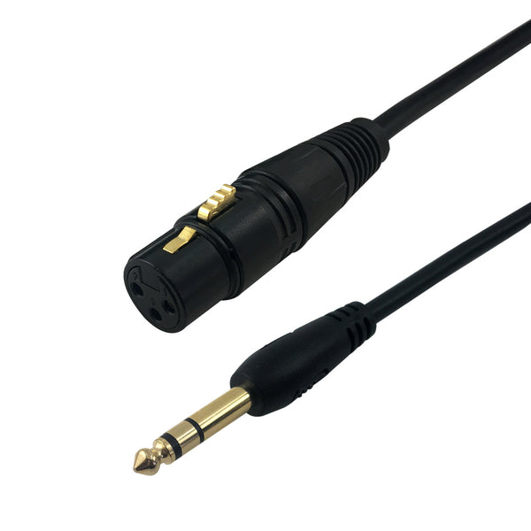 XLR 3-pin Female to 1/4 Inch TRS Male Balanced Cable