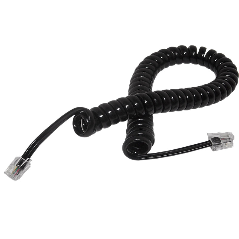 RJ9 4P4C curly cord, cross-wired