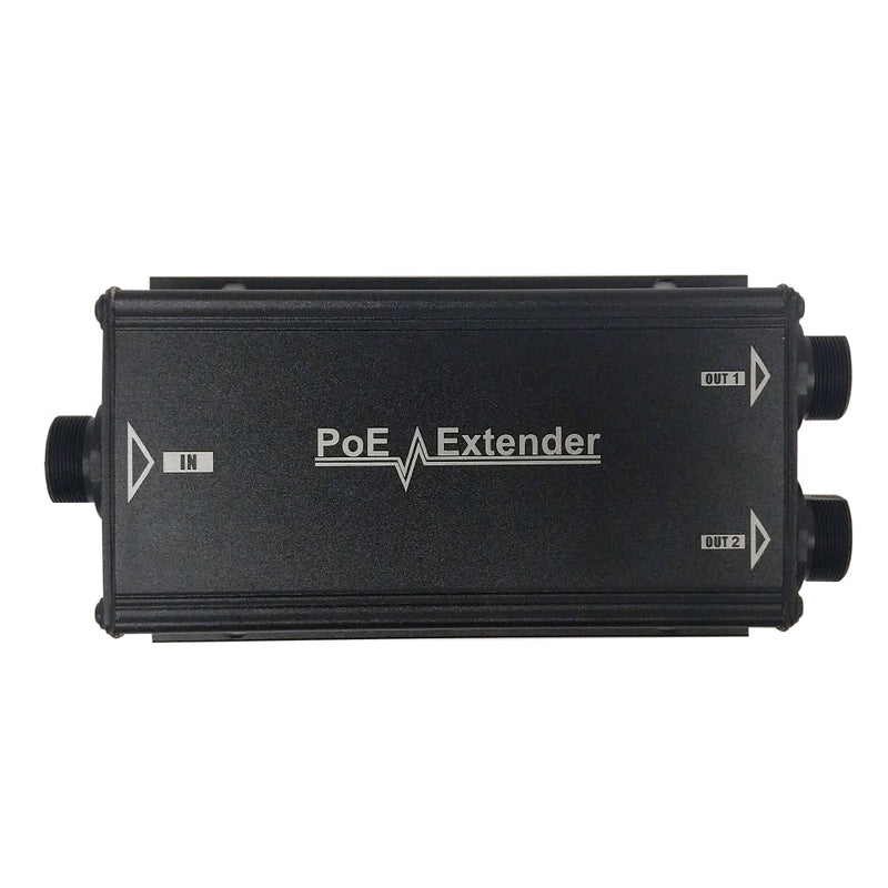 2-Channel 10/100/1000M PoE Extender - 60W - IEEE 802.3af/at - Outdoor IP68 Rated