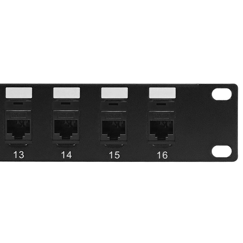 16-Port CAT6 Patch Panel, 19" Rackmount 1U - Pass-Through