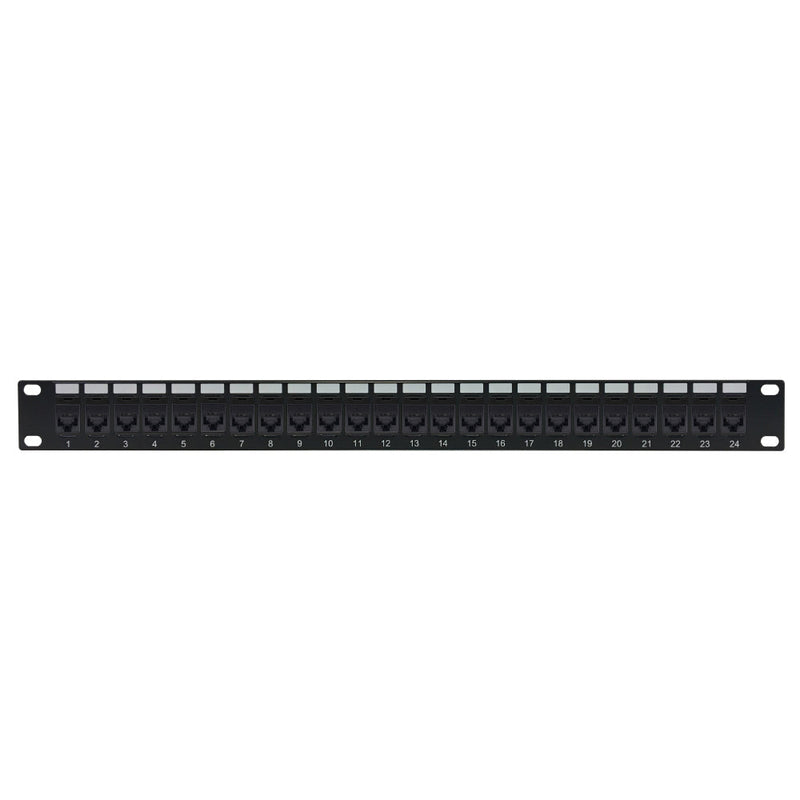 24-Port Cat6a Patch Panel, 19" Rackmount 1U - Pass-Through