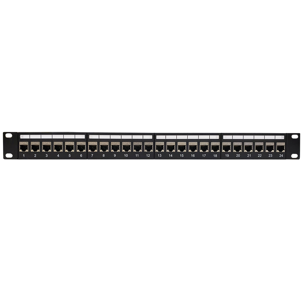 24-Port CAT6A Shielded Patch Panel, 19