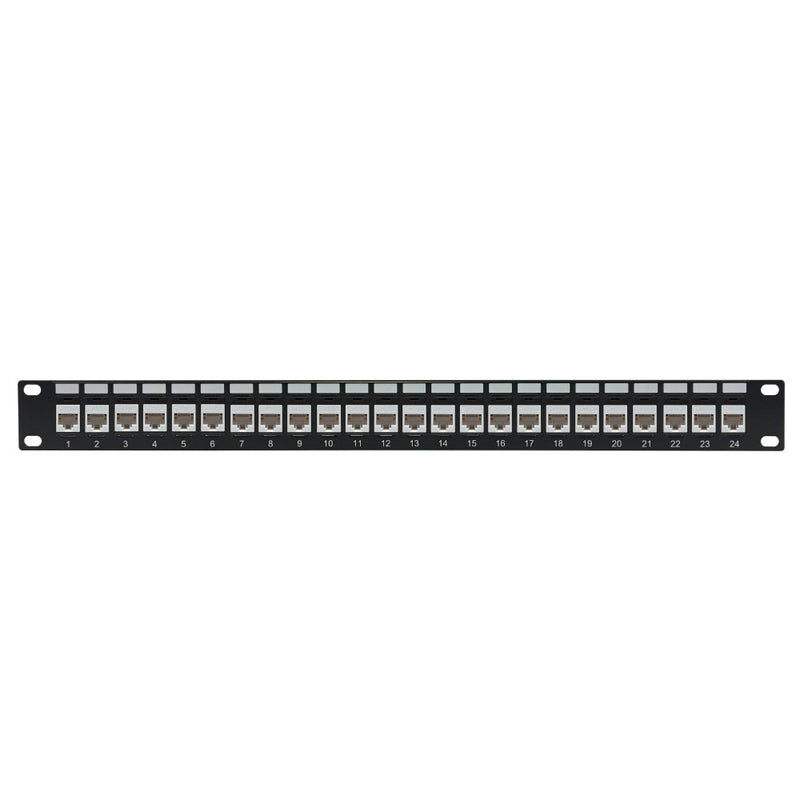 24-Port Cat6a Patch Panel, 19" Rackmount 1U - Pass-Through